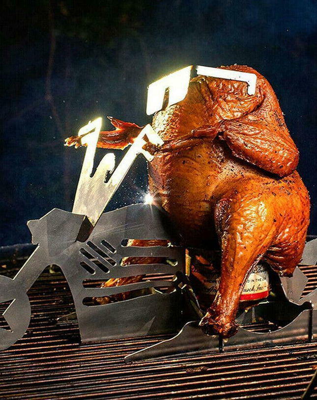 Chicken Stand Beer Funny American Motorcycle BBQ Steel Rack Tools Funny Roast Chicken Rack Grilling Roast Rack